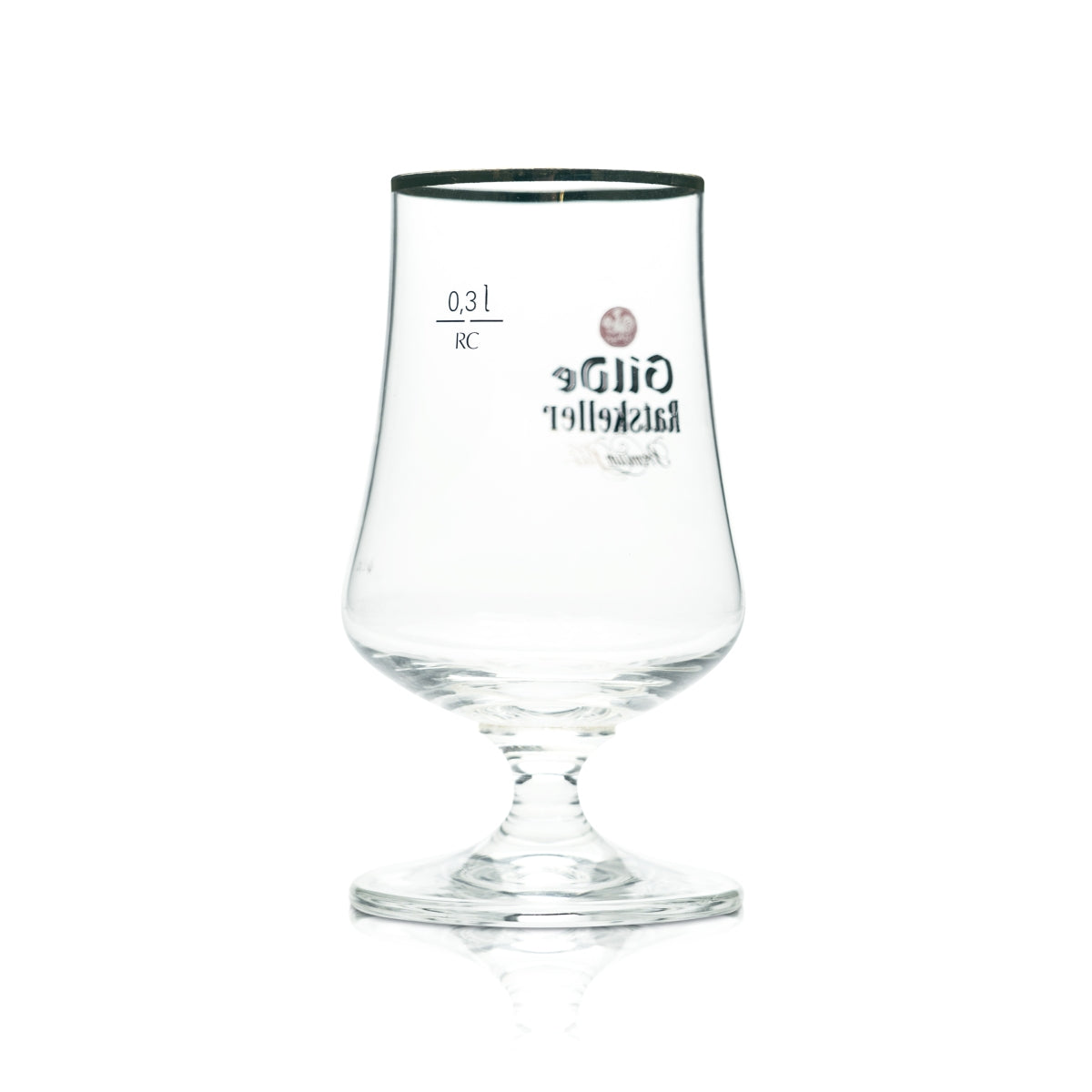 6 verres à bière Gilden Pilsener 0,3 l, forme tulipe, bord doré, verres Ratskeller – Vue 3