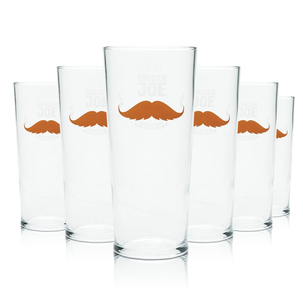 6 verres à bière Ginger Joe 0,5 l PINT Mug Mustache anglais Willi Verres Beer
