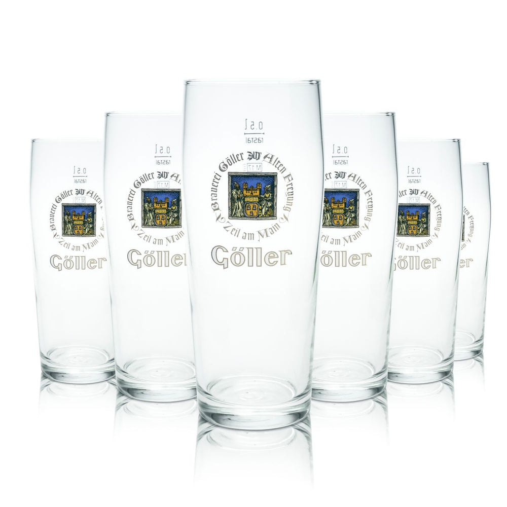 6 verres à bière Göller 0,5 l Willi Becher Pokalglas Set de verres Brasserie Gastro Chêne