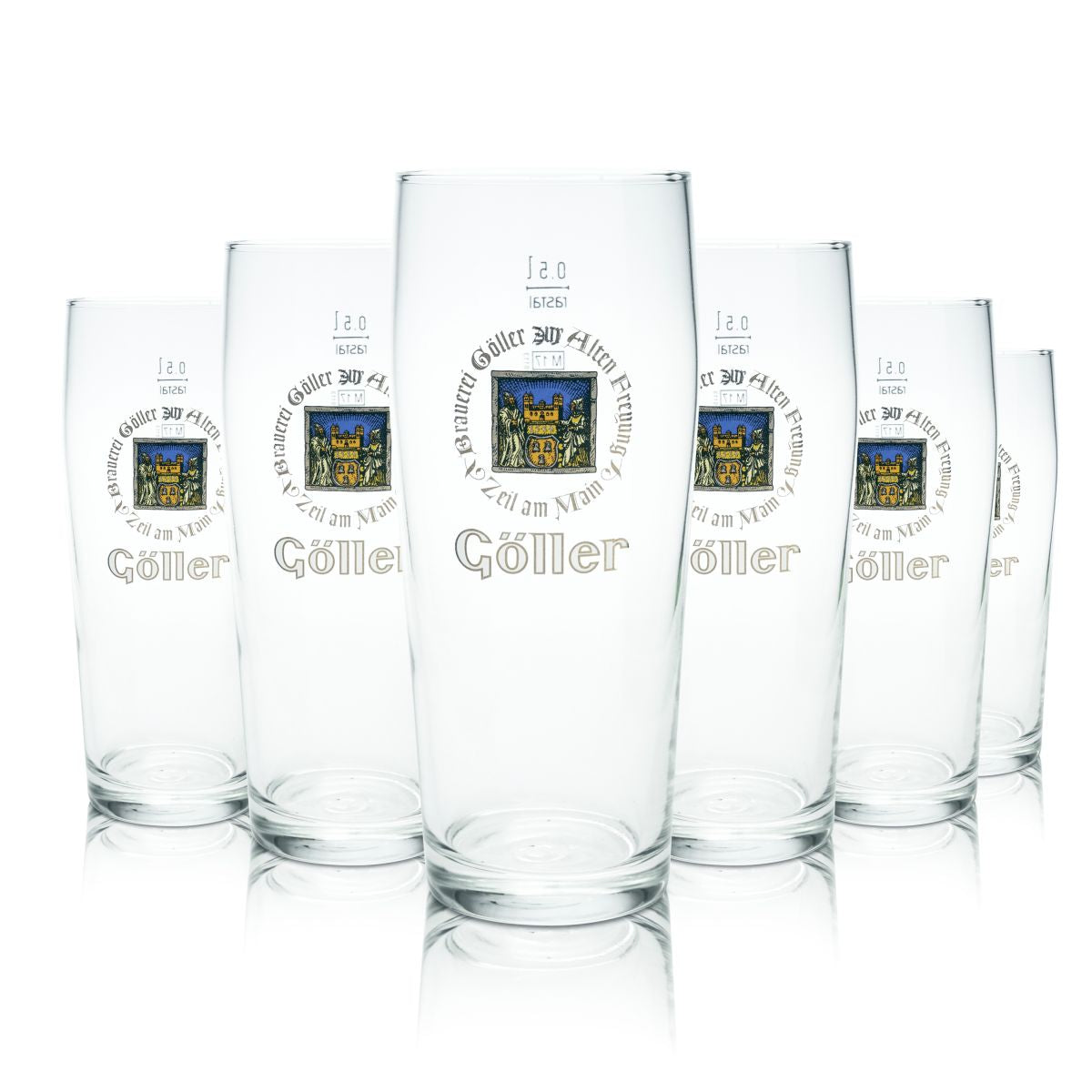 6 verres à bière Göller 0,5 l Willi Becher Pokalglas Set de verres Brasserie Gastro Chêne