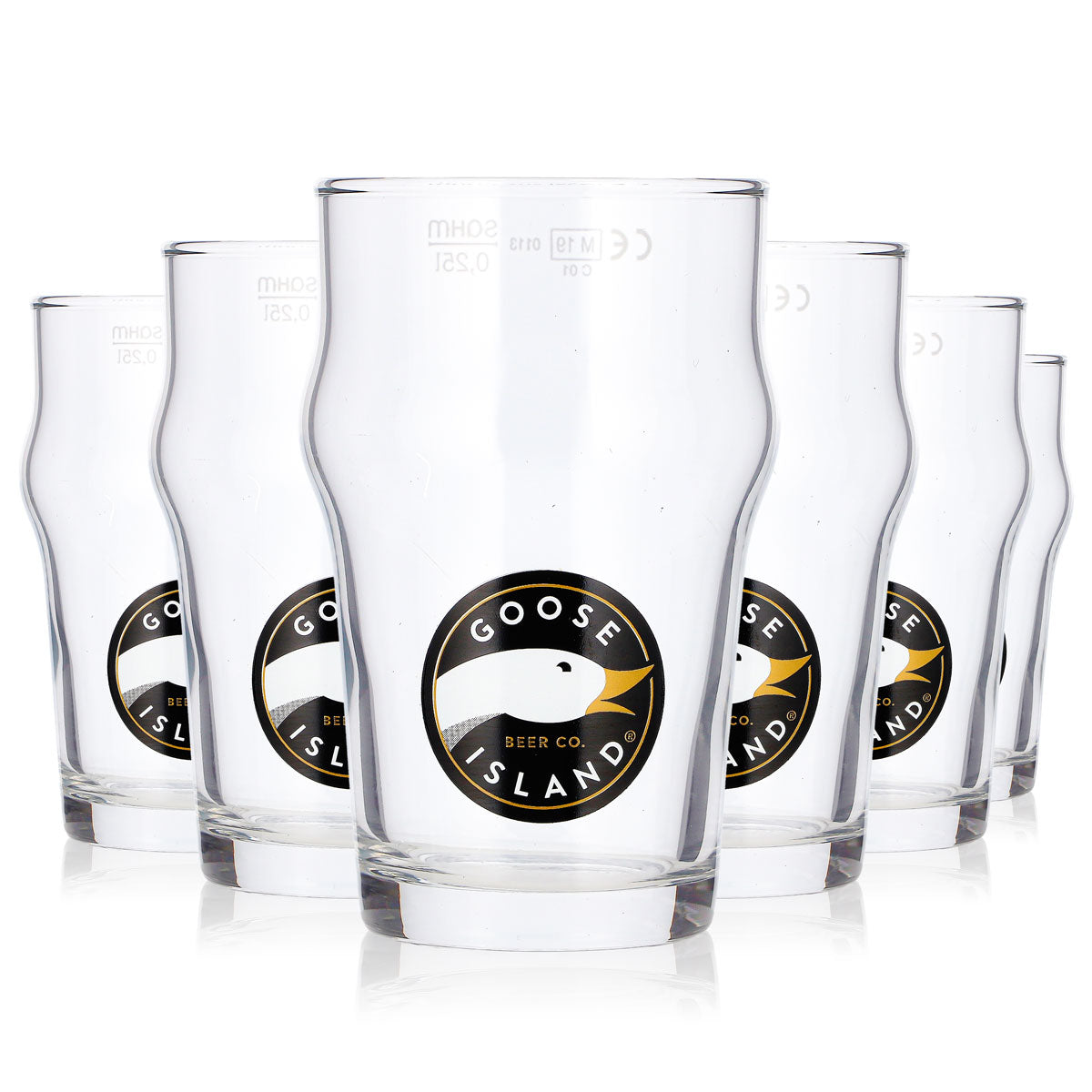 Lot de 6 verres à bière Goose Island 0,25 l, verre à long drink, logo « Gans » 1988, verre à bière Sahm (lot de 6)
