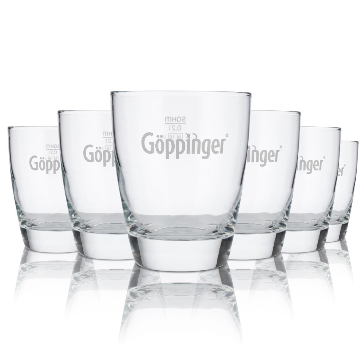 6x Göppinger Glas 0,2l eau minérale gazeuse Tumbler Gobelets Set de verres Gastro