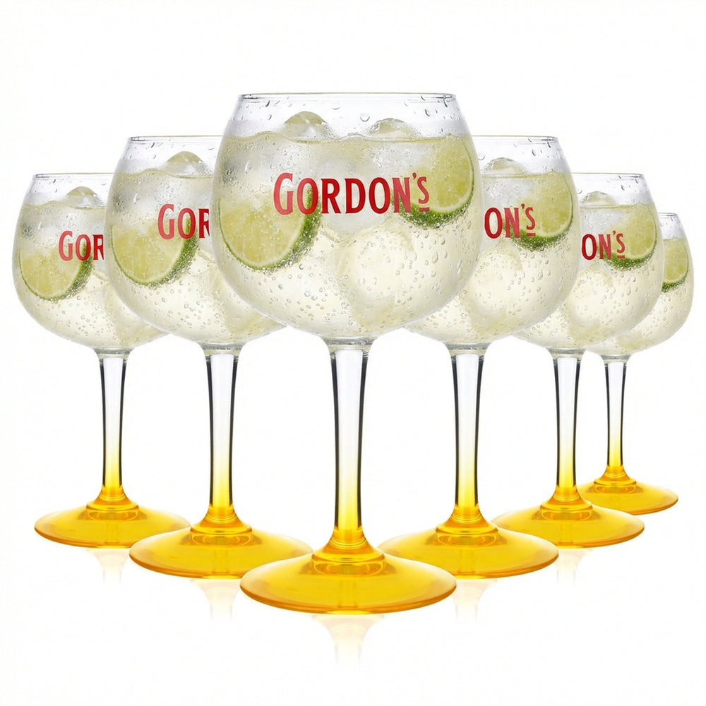 6 verres à gin Gordon's Verres ballons 0,45 l Verres à gin Jaune