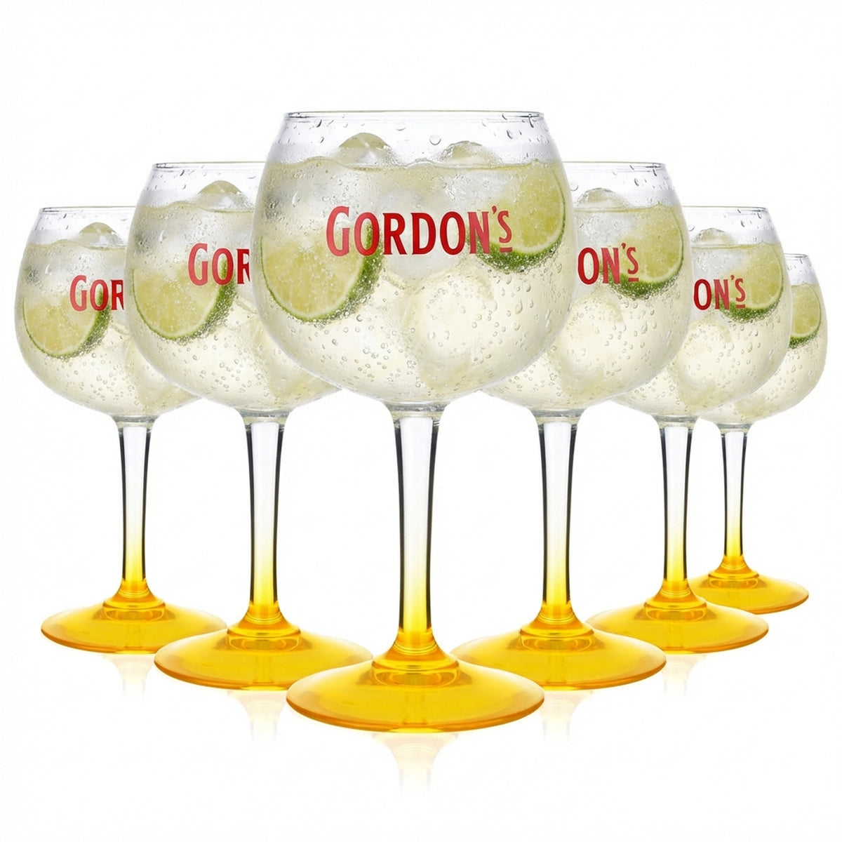 6 verres à gin Gordon's Verres ballons 0,45 l Verres à gin Jaune