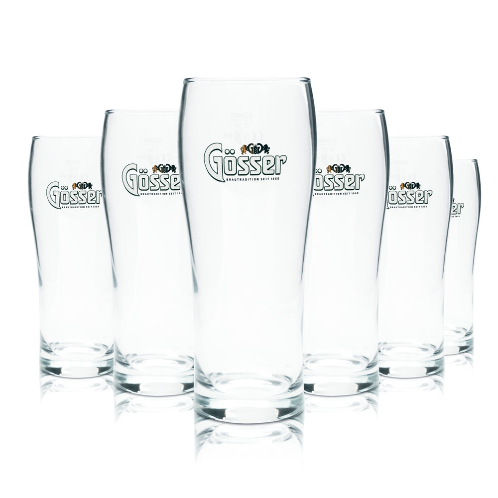 6x Gösser verre 0,5 l bière gobelet coupe verres calibrés gastronomie Autriche brasserie