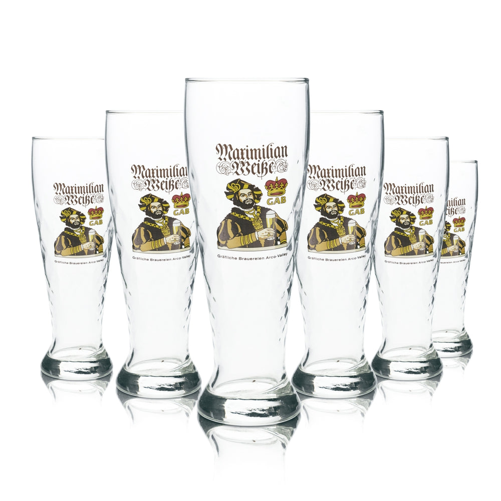 6 verres à bière blanche Graf Arco 0,5 l Hefe Weizen Kontur Gläser Édition spéciale Maximilian