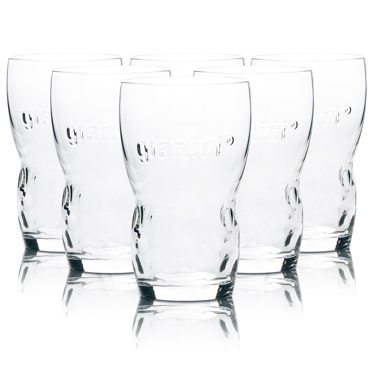 6 verres Granini 0,2 l, contour, jus, eau, limonade, cocktail, verres à long drink, restauration