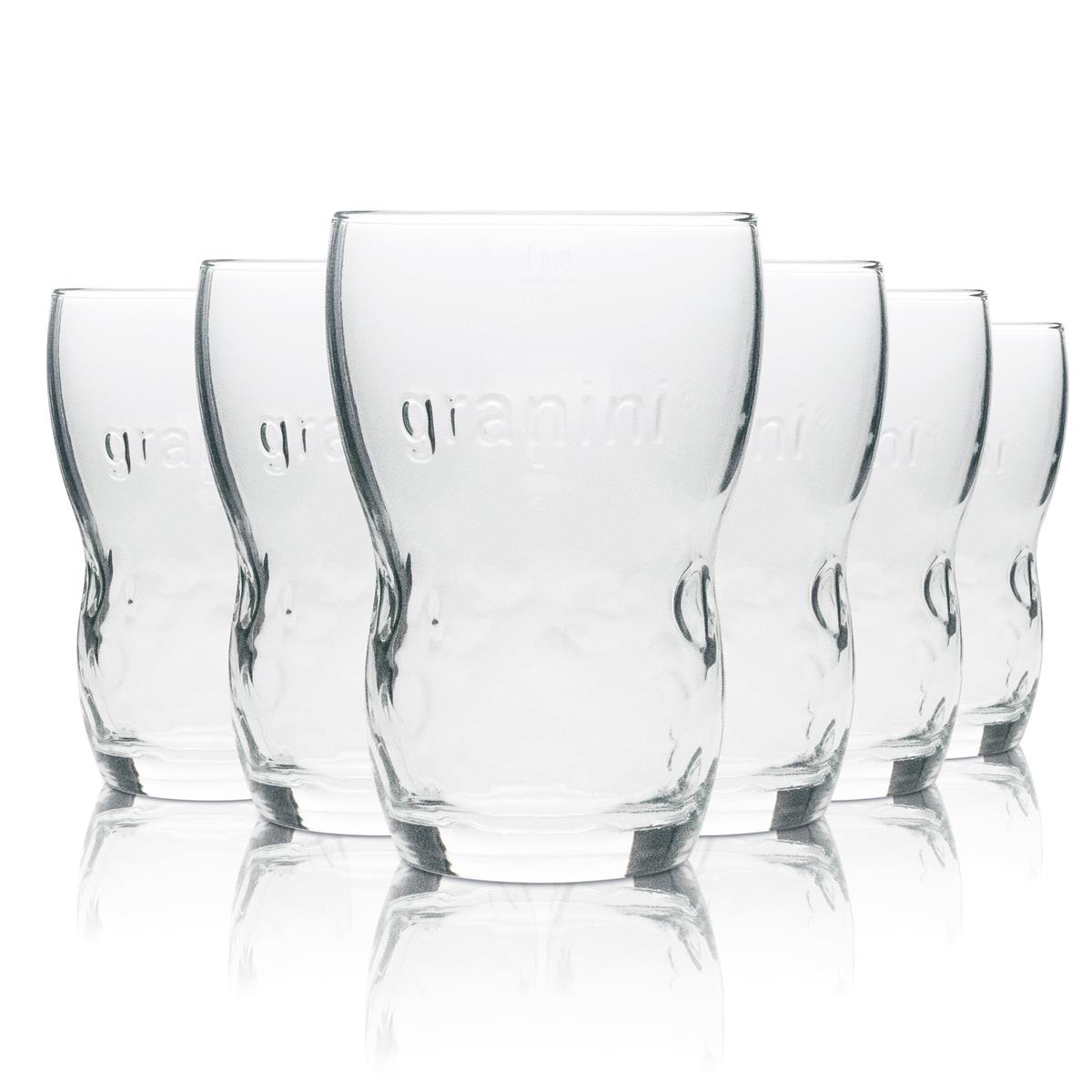 6x verres Granini 0,4 l, contour, jus, eau, limonade, cocktail, verres à long drink, gastronomie
