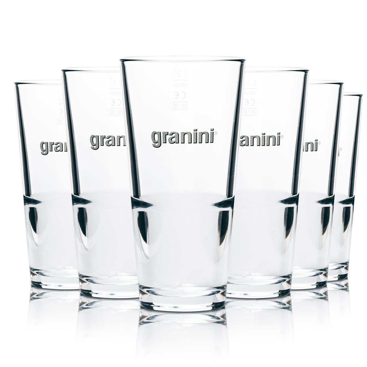6 verres Granini 376 ml pour cocktails long drink, jus, eau, verres à cocktail, verres gastronomiques, bars