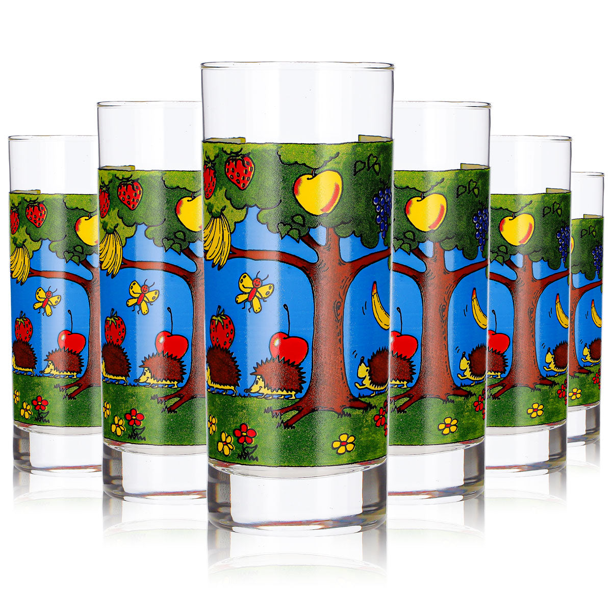 6 verres à jus Granini de 0,2 l avec motif hérisson : pour boire avec plaisir