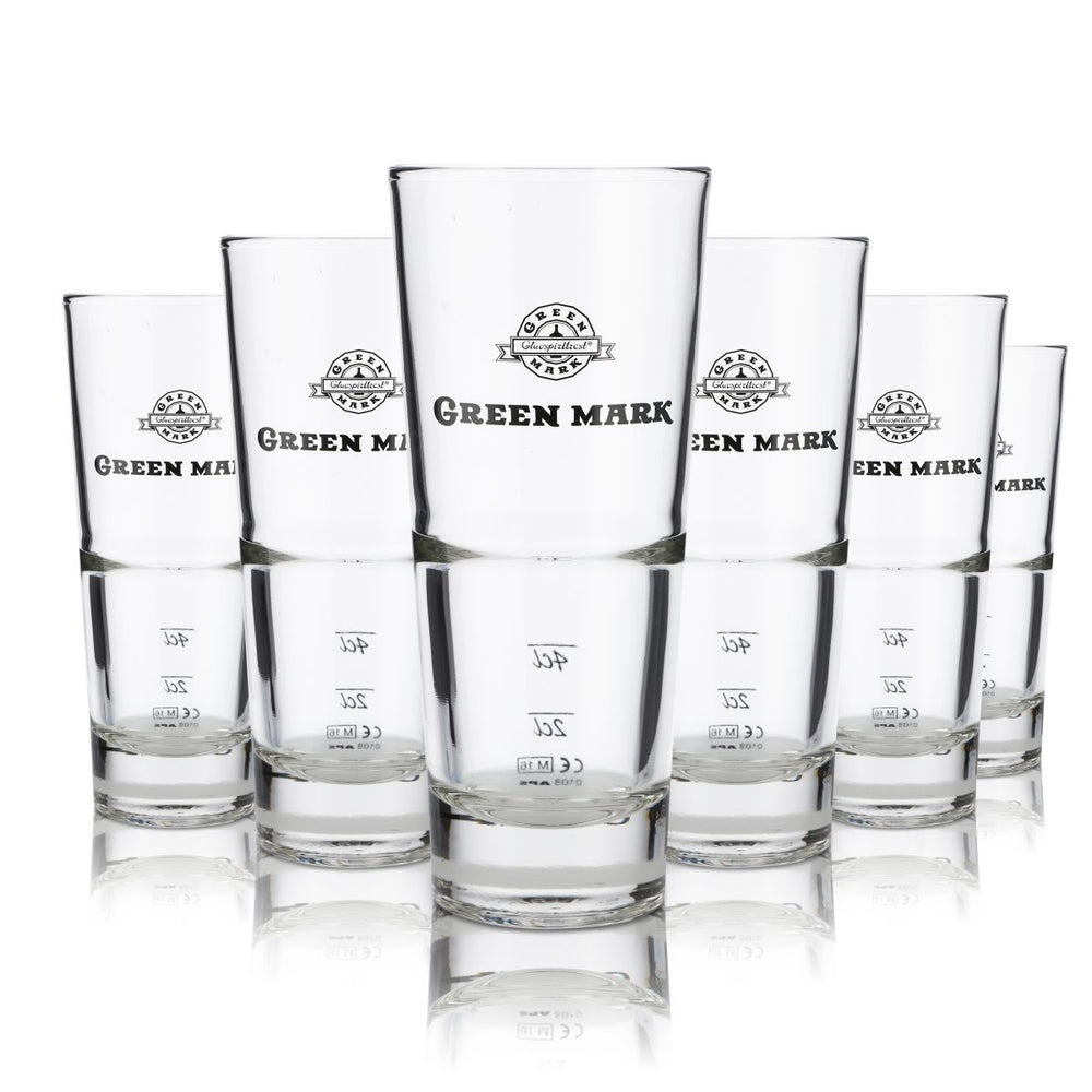 6 verres Green Mark 0,3 l pour cocktails, vodka et apéritifs, lot de verres Gastro