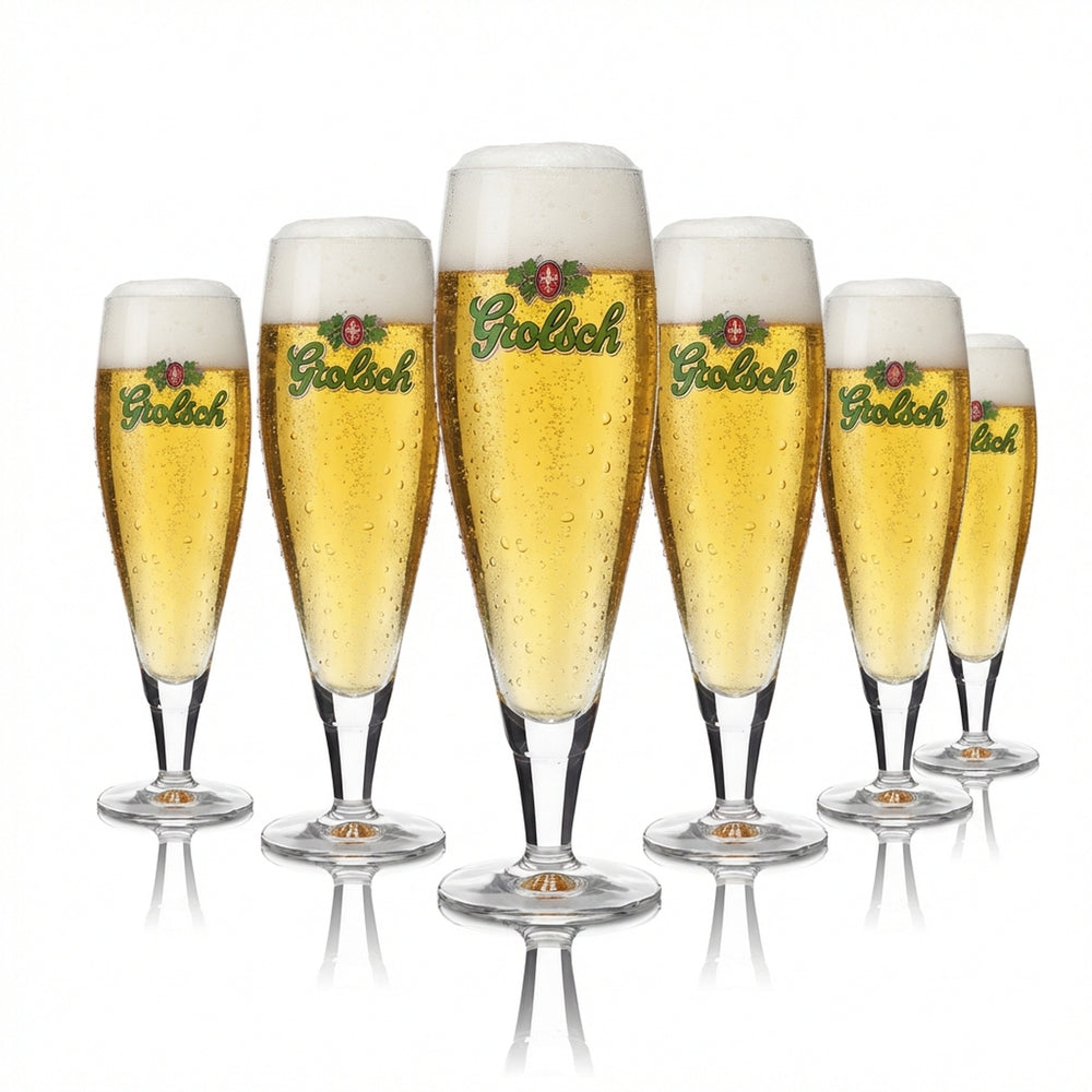6x Grolsch Verre 0,25 l Verres à pied Set Verre à bière Verre à bière blonde Brasserie Gastronomie Chêne