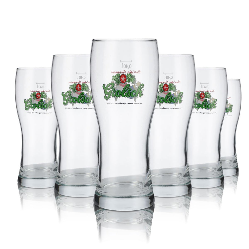6 verres à bière Grolsch 0,4 l Festival des Européens Coupe