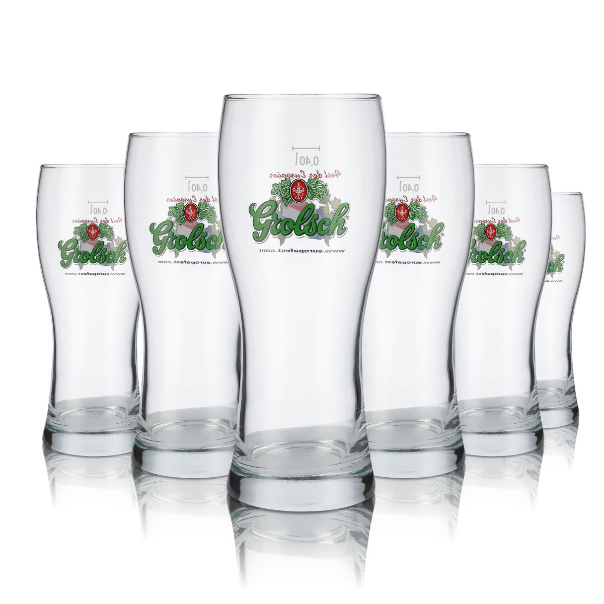 6 verres à bière Grolsch 0,4 l Festival des Européens Coupe