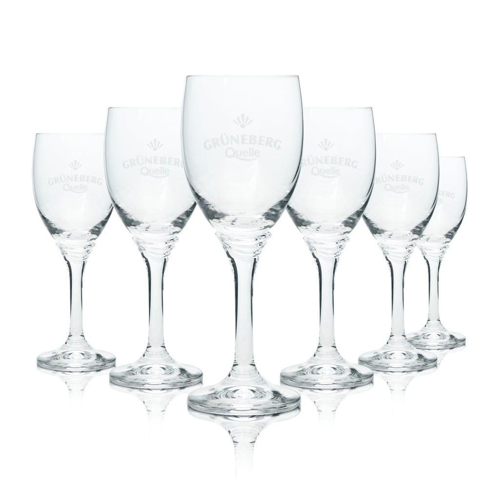6 verres à eau Grüneberg 19 cl, forme calice, verres Sahm, verres à boire, gastronomie, eau minérale