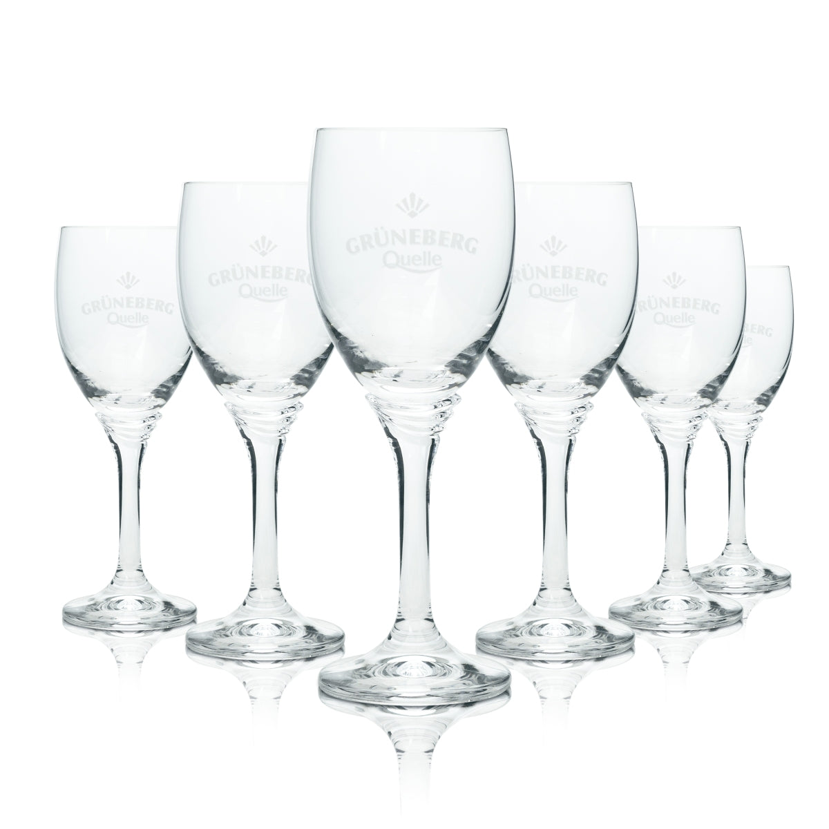 6 verres à eau Grüneberg 19 cl, forme calice, verres Sahm, verres à boire, gastronomie, eau minérale