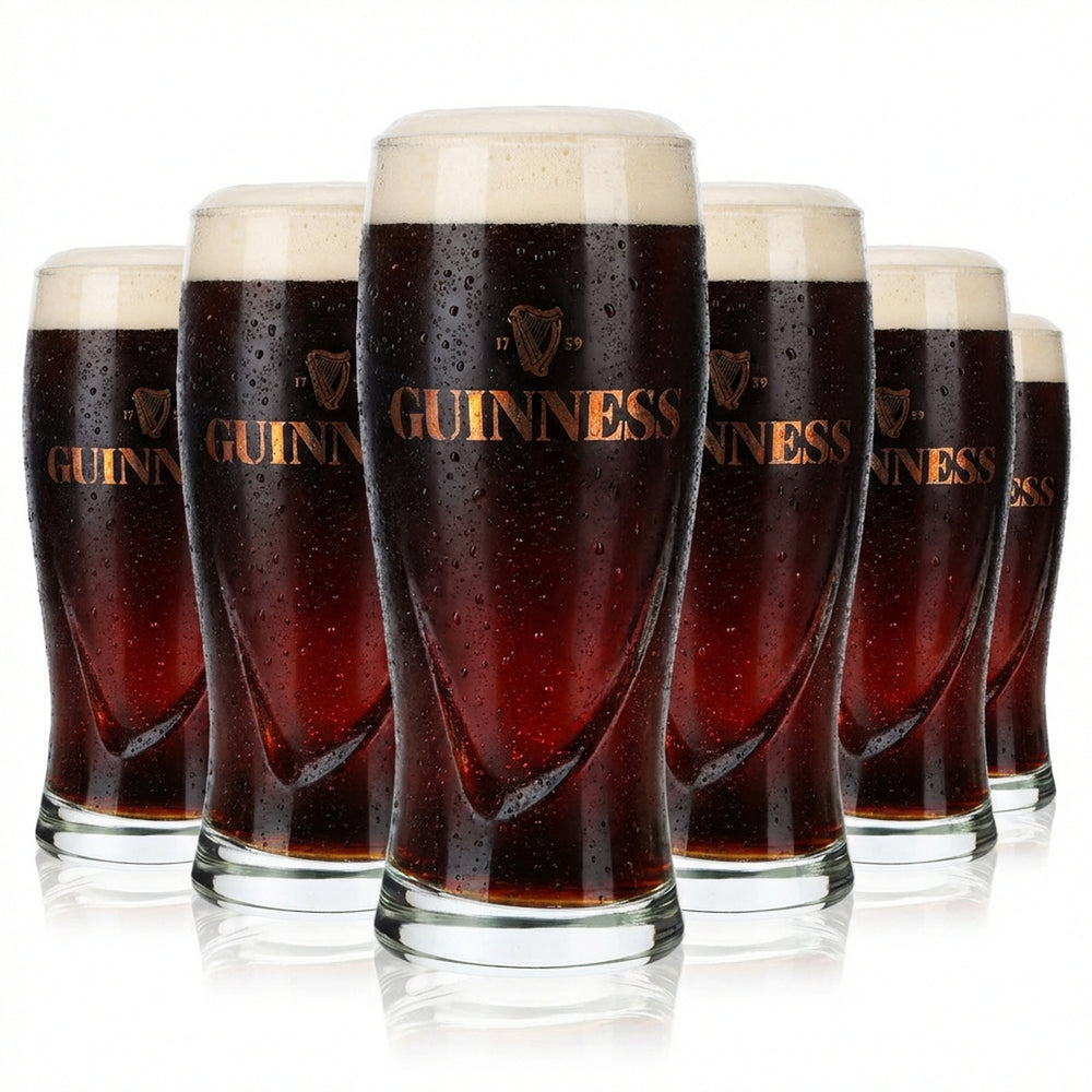 6 verres à bière Guinness Ideal Becher 0,4 l Logo gravé en doré