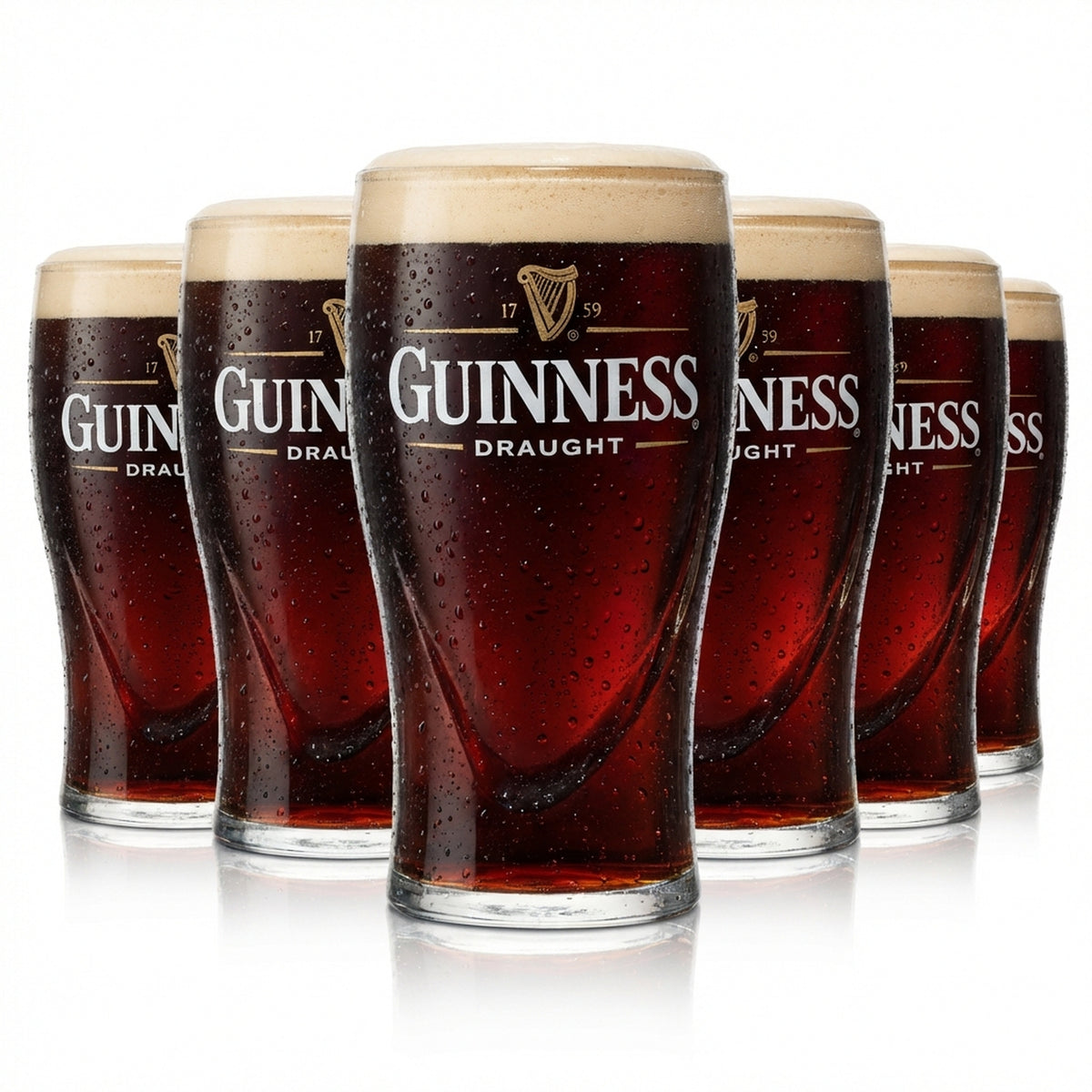 6 verres à bière Guinness 0,3 l Sahm Draught