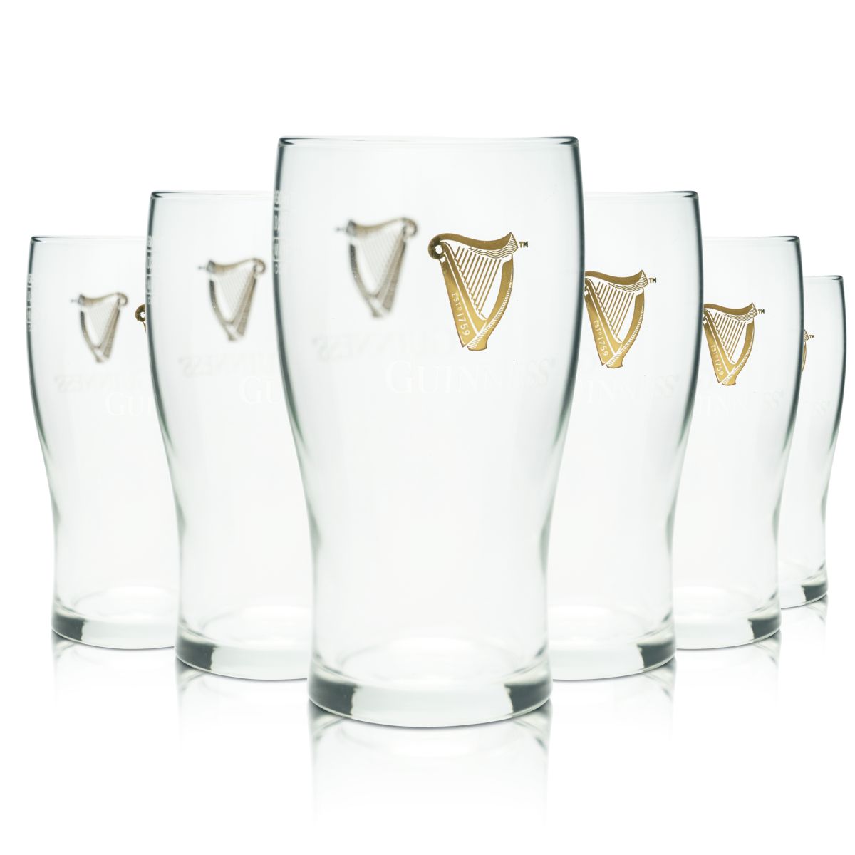 6 verres à bière Guinness 0,3 l Pint Tulip Gläser Willi Becher Irish Brewery Draught