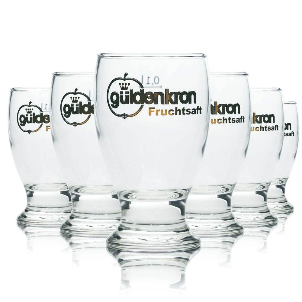 6x jus Güldenkron, verre 0,1 l, gobelet tulipe, verres gastronomiques, bar, fruits, pomme