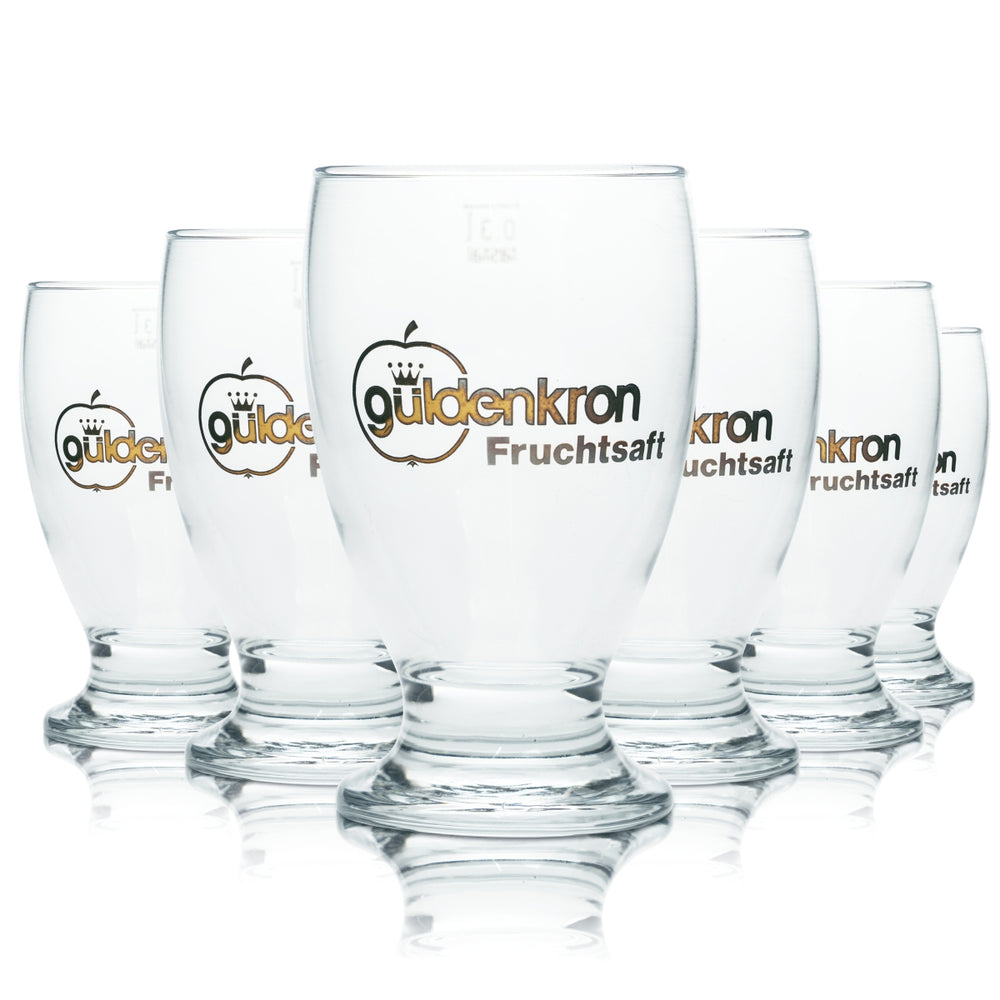 6x jus Güldenkron, verre 0,3 l, gobelet tulipe, verres gastronomiques, bar, fruits, pomme