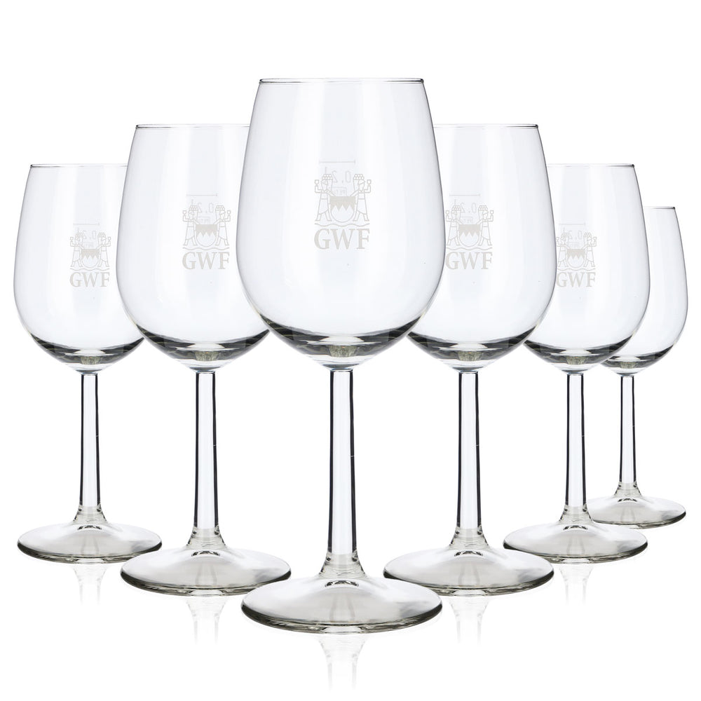 6 verres à vin GWF Frankenwein, verres à pied de 0,20 l, logo argenté « Bouquet » (lot de 6)