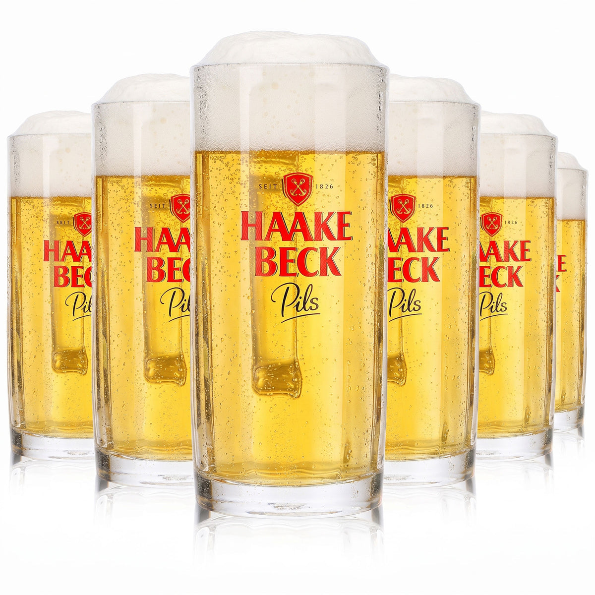 6 verres à bière Haake Beck de 0,2 l, modèle « Krug Sahm Moldau » (lot de 6)