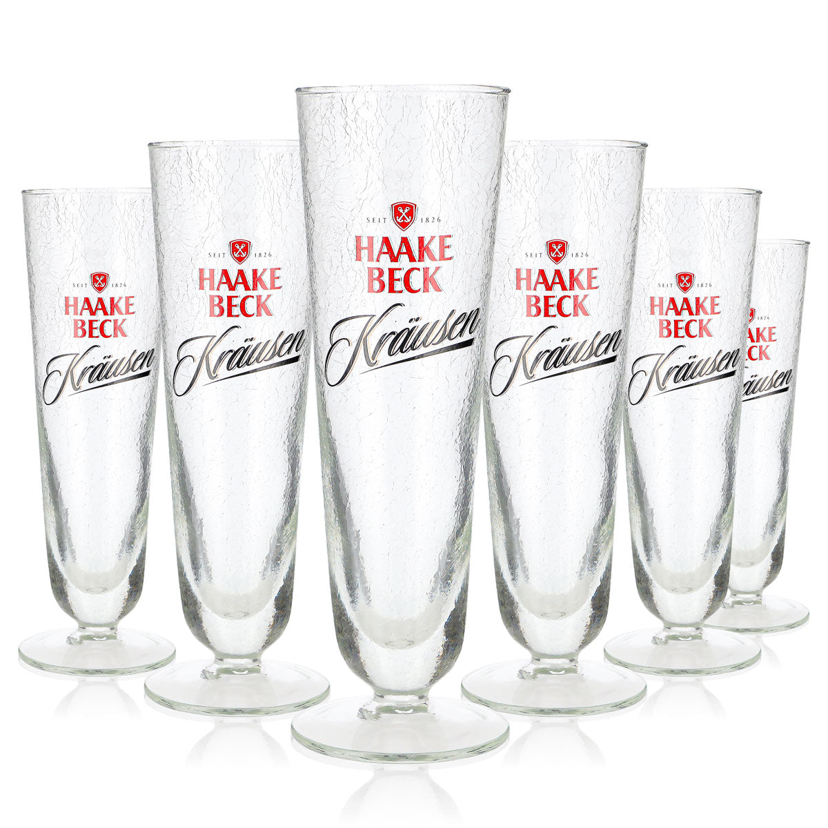 6 verres à bière Haake Beck de 0,4 l, modèle « Kräusen » (lot de 6)