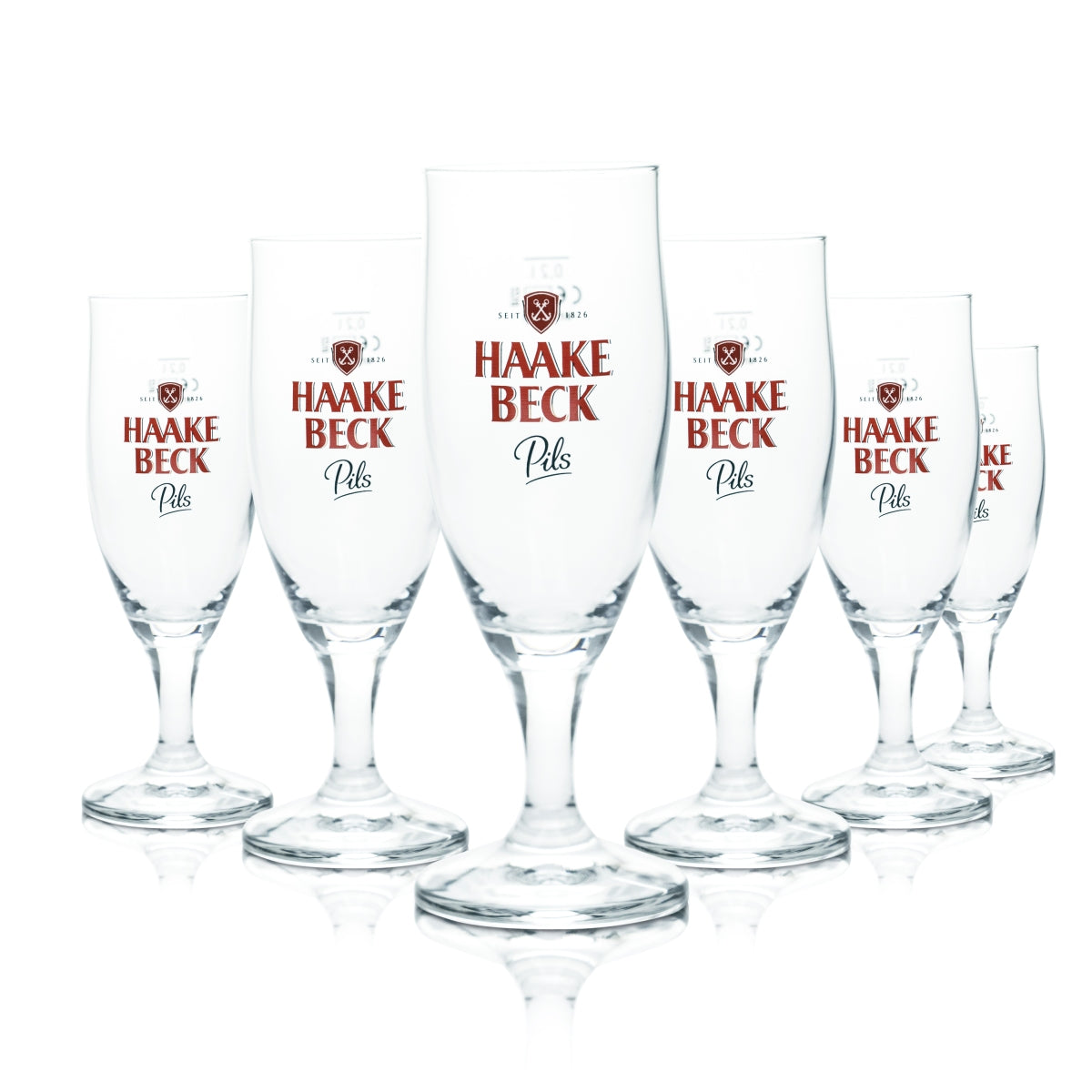 6 verres Haake Beck 0,2 l Pils Tulipe Draft Beer Glases Brasserie Gastronomie Calibrés