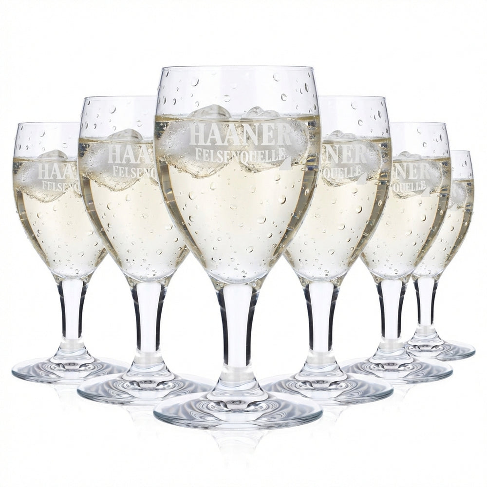 6x verres à pied Haaner Felsenquelle Verres à eau Verre à eau 0,18 l Calice