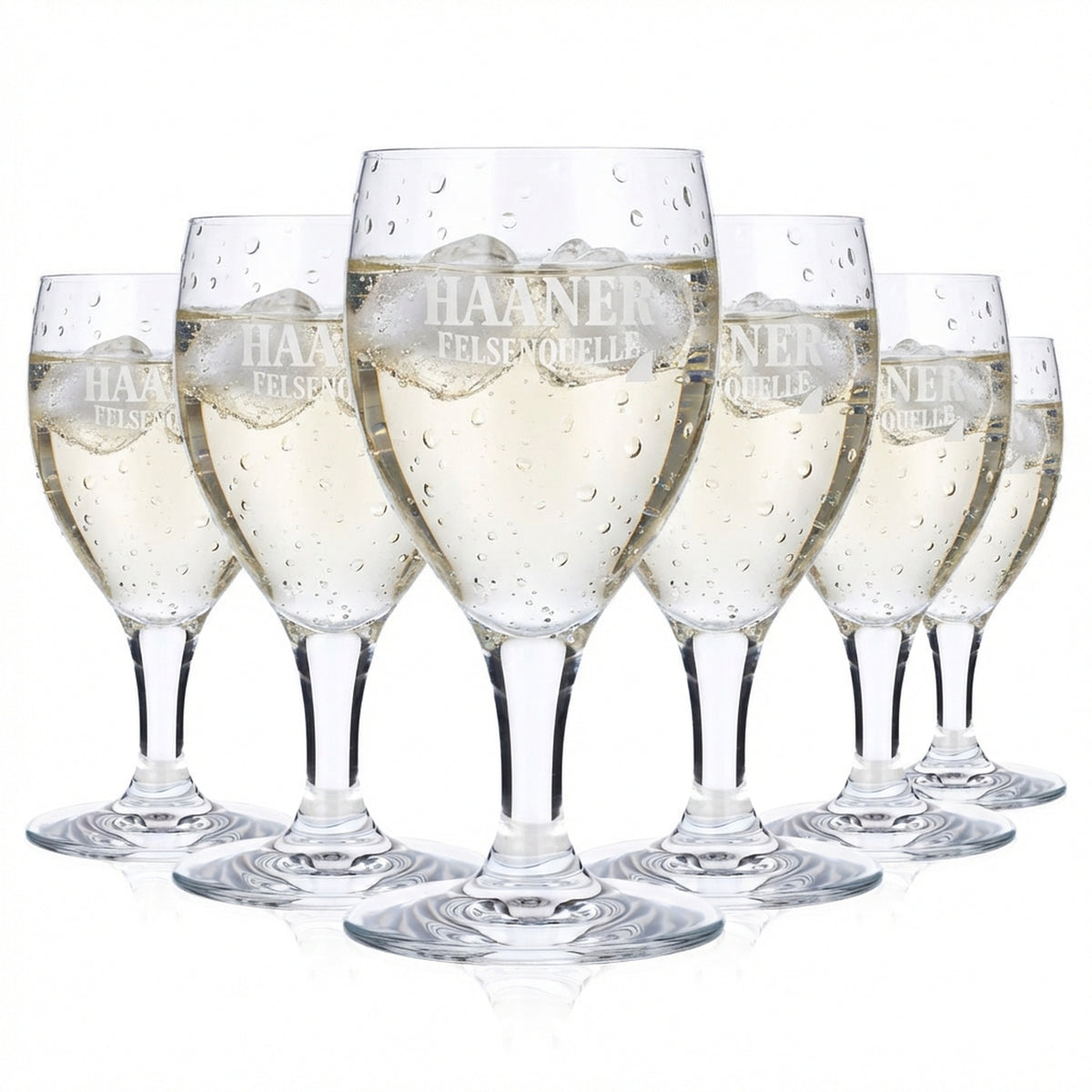 6x verres à pied Haaner Felsenquelle Verres à eau Verre à eau 0,18 l Calice