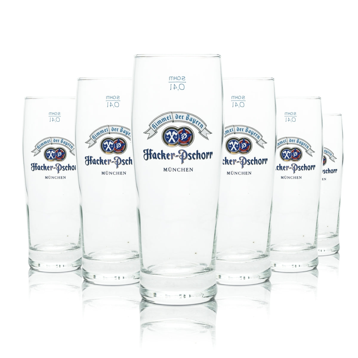 6 verres à bière Hacker Pschorr 0,4 l Willi Becher Himmel der Bayern Sahm Gläser Beer
