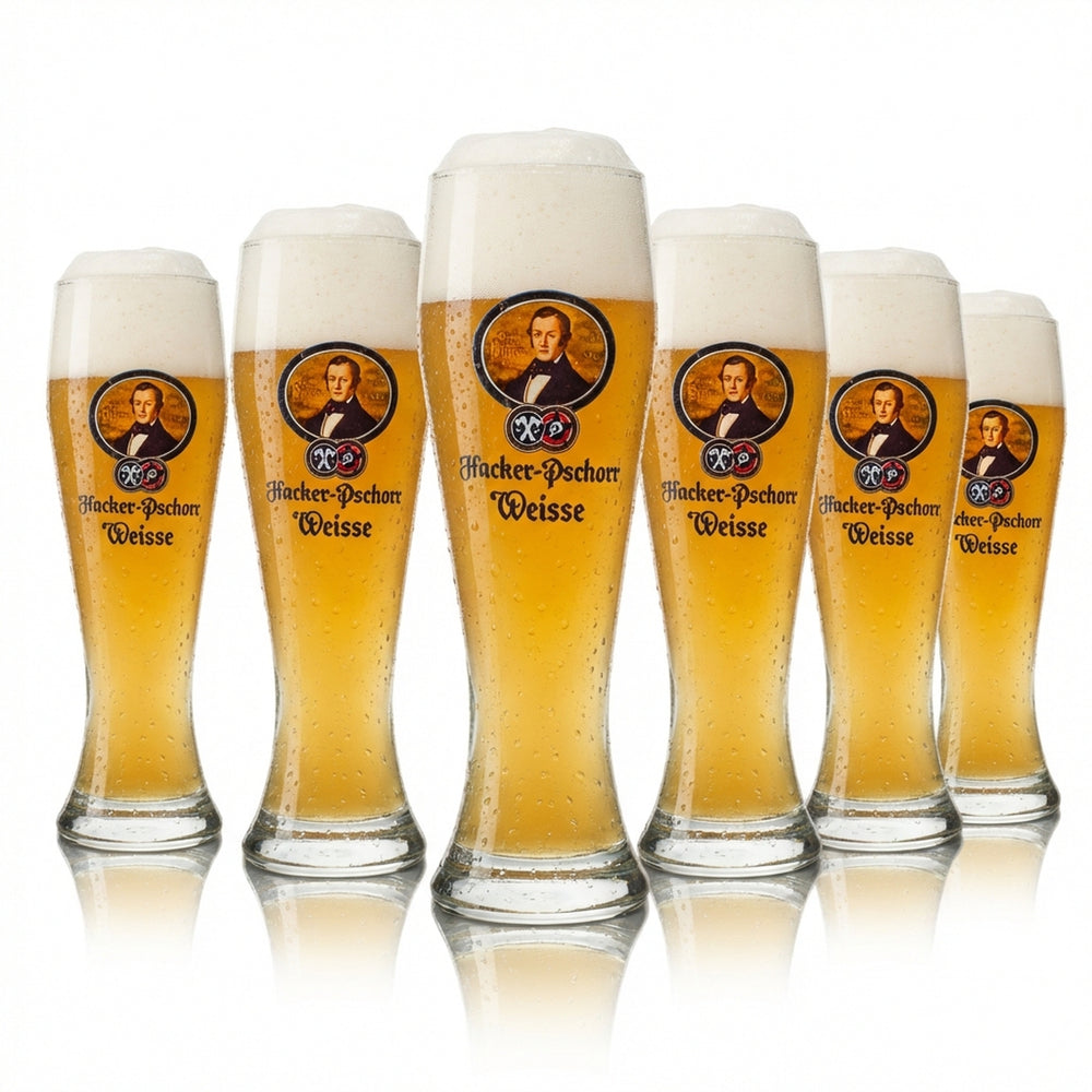 6 verres à bière Hacker Pschorr 0,5 l Weizen Weisse Sahm