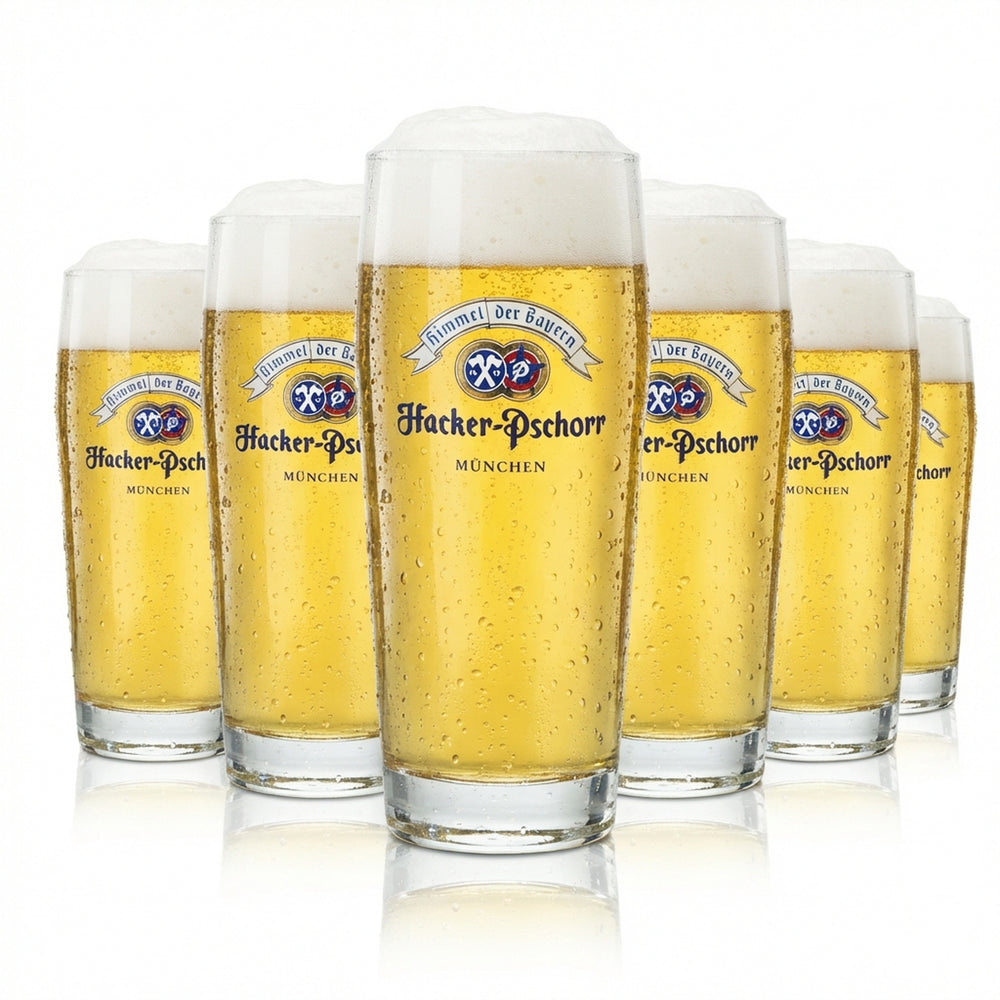 6 verres à bière Hacker Pschorr 0,5 l Willi Becher Himmel der Bayern Beer Gläser
