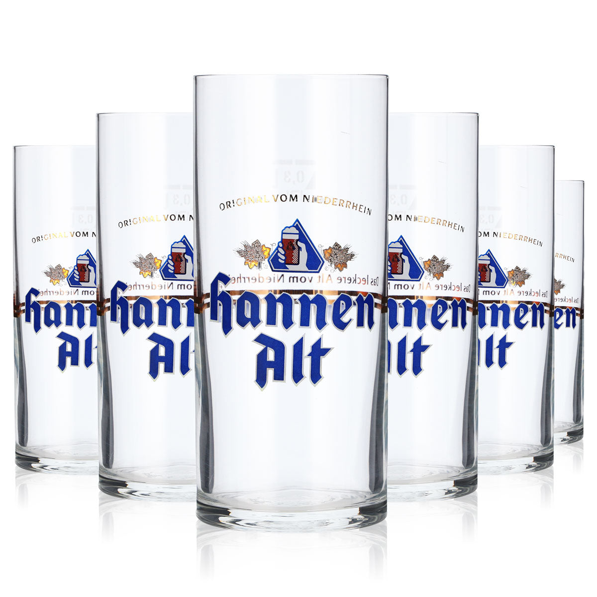 6 verres à bière Hannen Alt Bier, verre droit 0,3 l – Vue 5