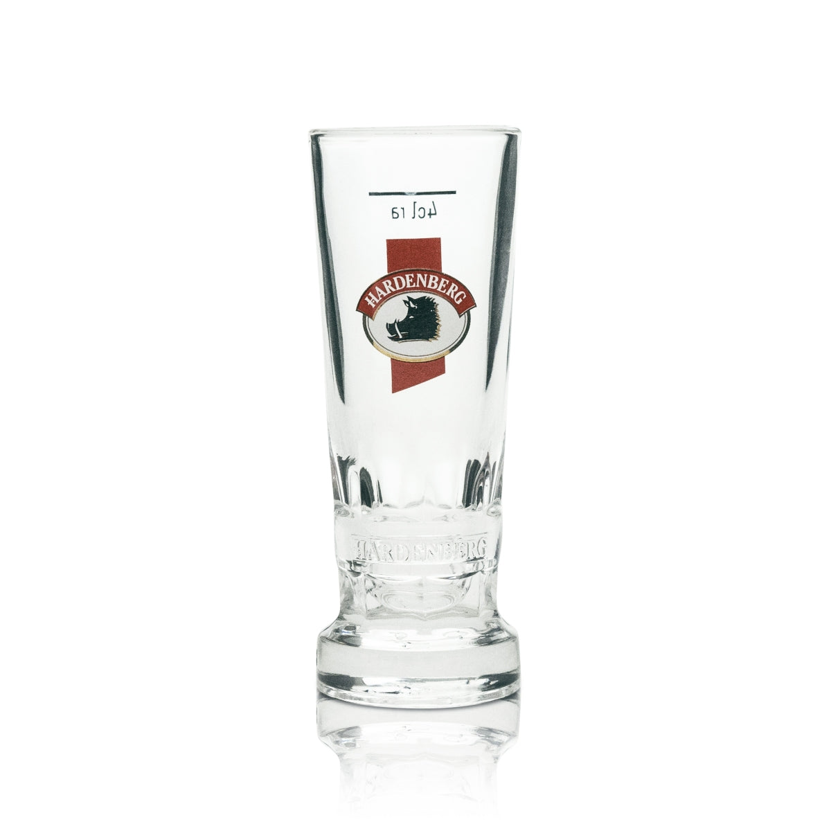 6 verres à shot Hardenberg Schnaps allongés avec logo rouge 4 cl Rastal – Vue 2