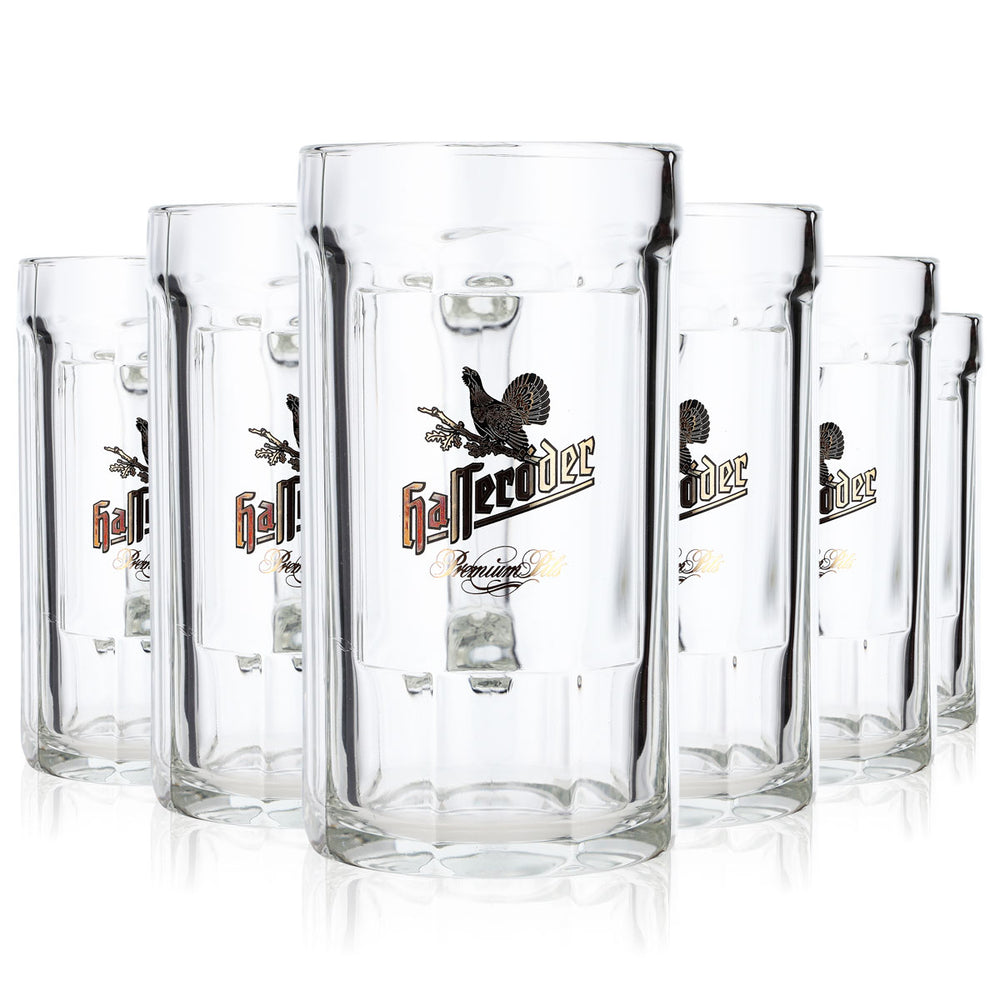 6 verres à bière Hasseröder de 0,4 l, modèle « Krug Kontur Premium Pils » (lot de 6)