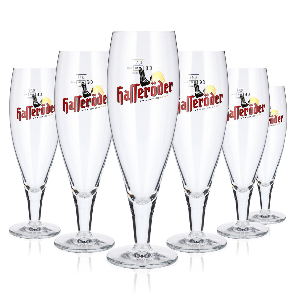 6 verres à bière Hasseröder de 0,4 l, modèle « Pokal Tulpe Allegro Ritzenhoff »
