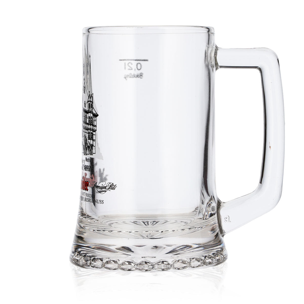 6 verres à bière Hasseröder, chope de 0,2 l, motif n° 1 : mairie de Wernigerode (lot de 6) – Vue 6