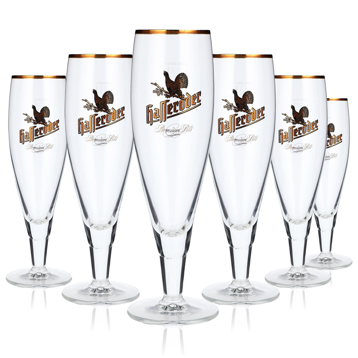 6 verres à bière Hasseröder Verres à pied 0,2 l Bord doré Alegro Pokal long Ritzenhoff – Vue 5