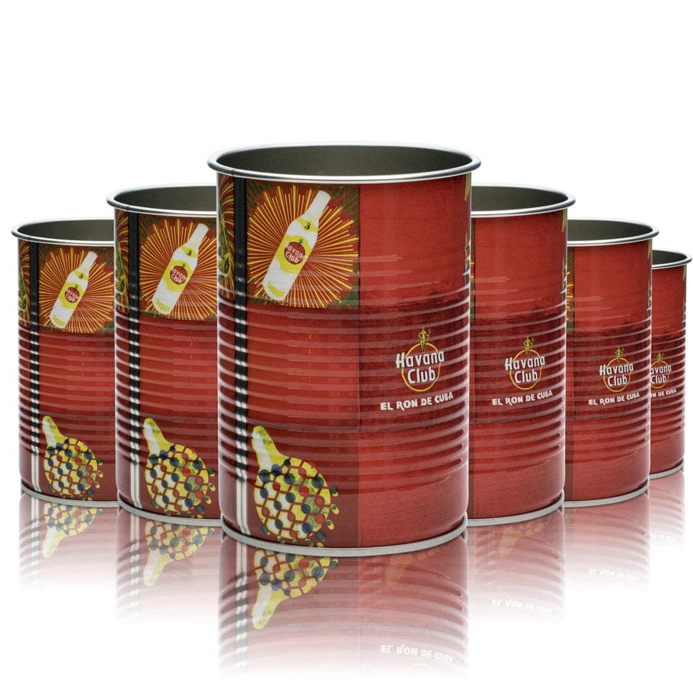 6x Havana Tasse en verre 0,35 l Boîte métallique Long drink Cocktail Amuse-gueules Snacks Bar
