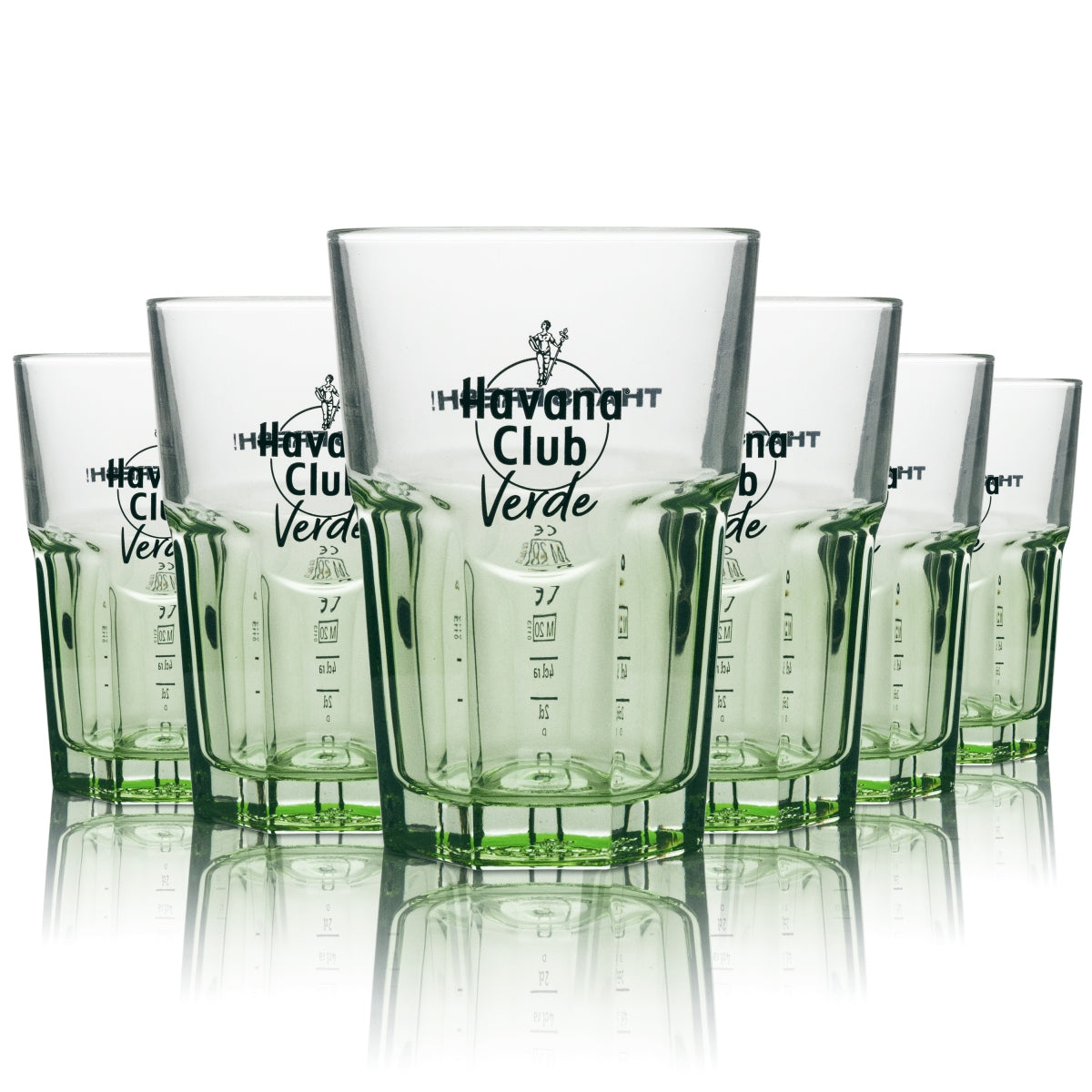 6 verres à cocktail Havana Club Verde 0,34 l, calibrés, Gastro Libre