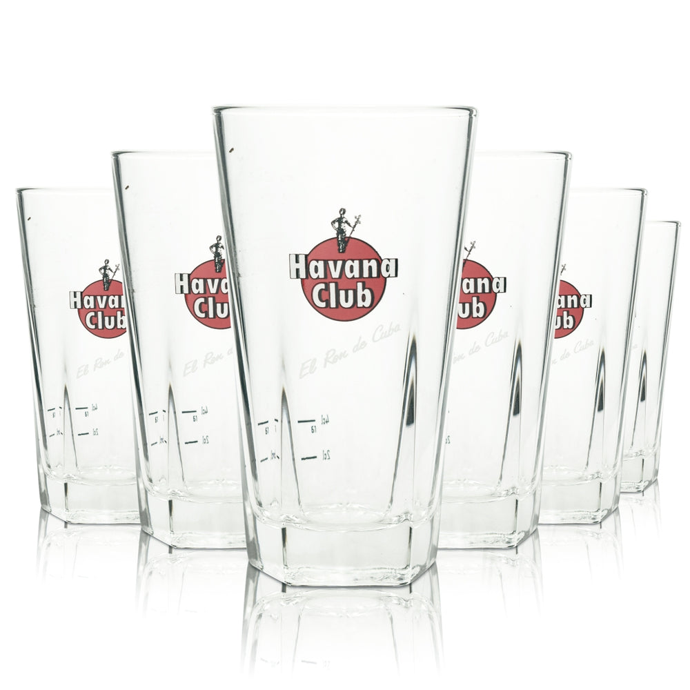 6 verres à rhum Havana Club 0,34 l Verres à cocktail Fond polygonal Verres à long drink