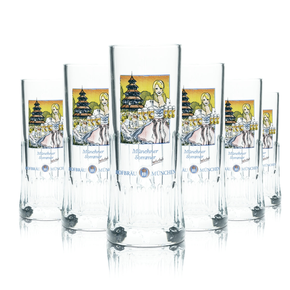 6x HB Munich verre à bière 0,3 l chope Humpen Seidel verres naturellement trouble brasserie Bayer