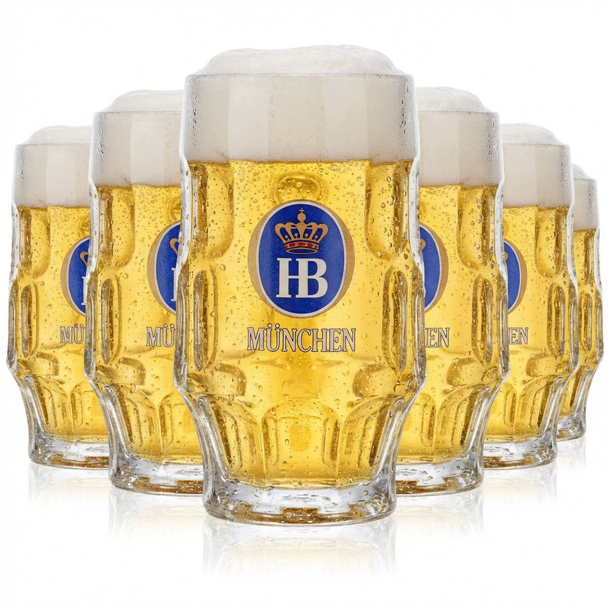 6x HB Munich verre à bière chopes Seidel 0,4 l chope Strasbourg B-WARE