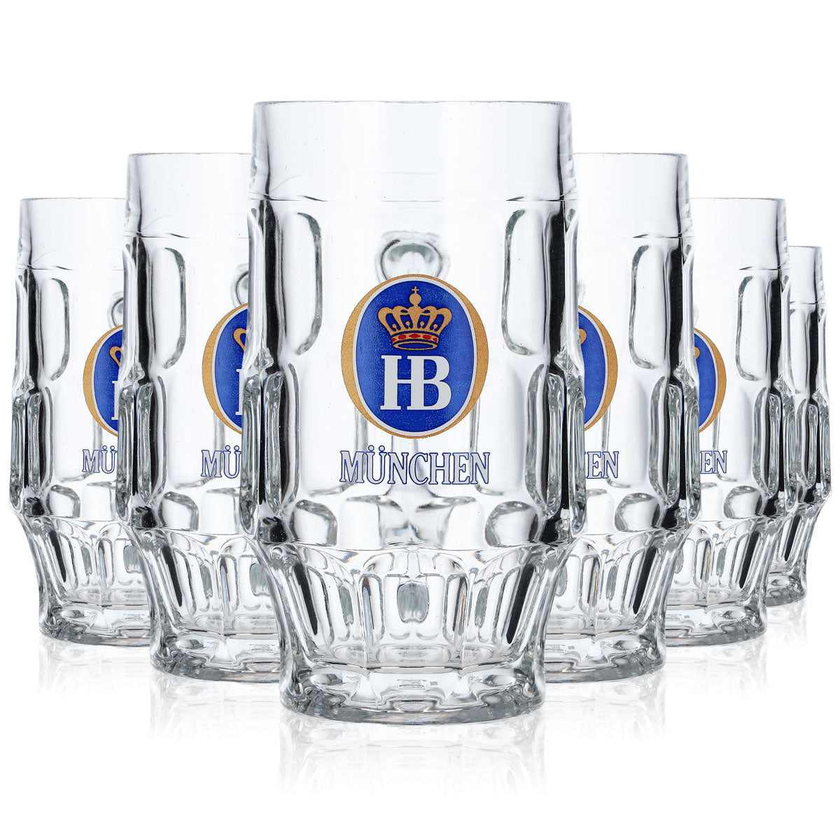 6x HB Munich verre à bière chopes Seidel 0,4 l chope Strasbourg B-WARE – Vue 7