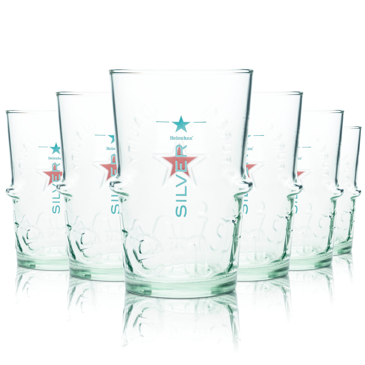 6 verres à bière Heineken 0,25 l, gobelets en forme de coupe, verres argentés, bar, pub, pinte – Vue 6