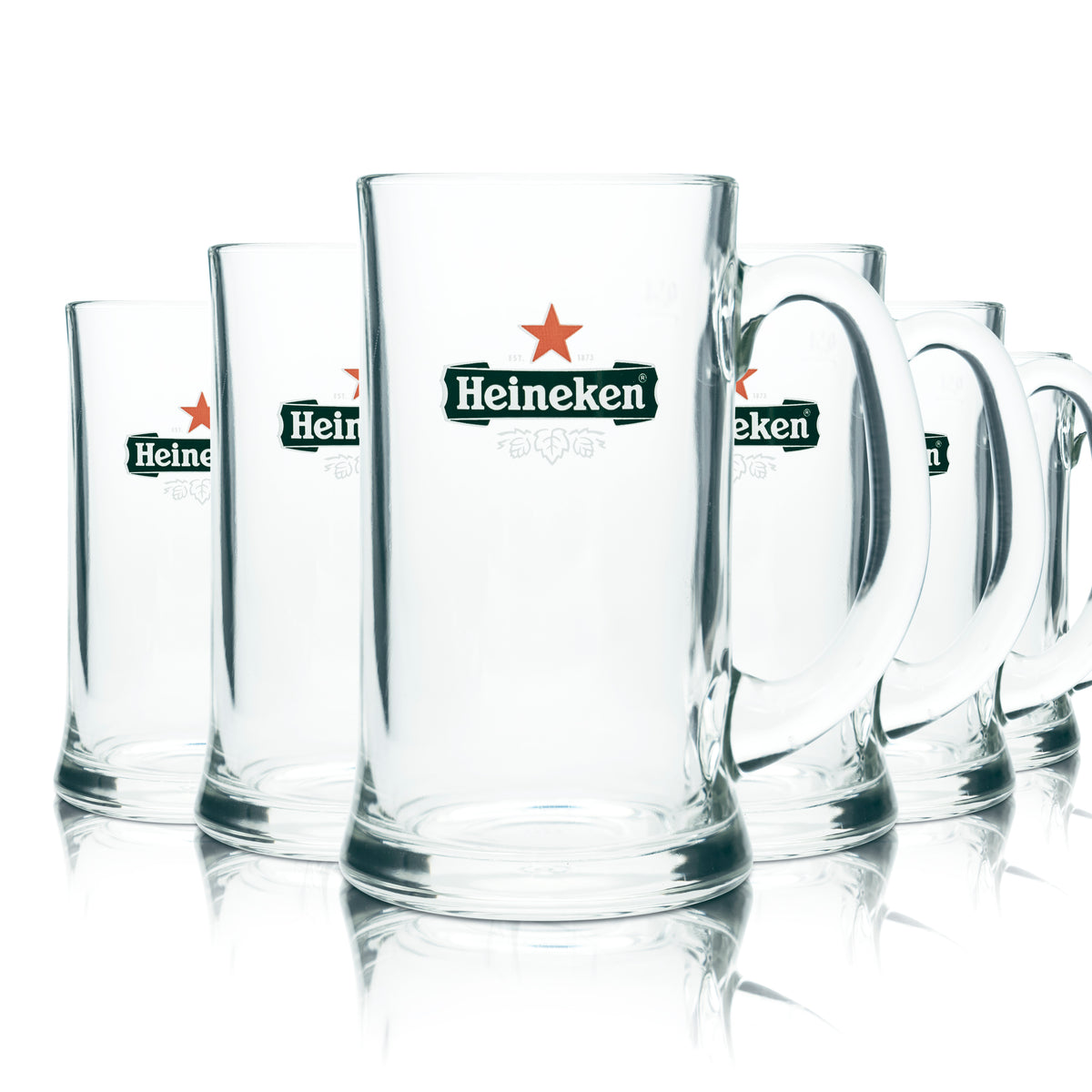 6 verres à bière Heineken 0,5 l, chope à anse, verres à pied, bar, bistrot – Vue 4