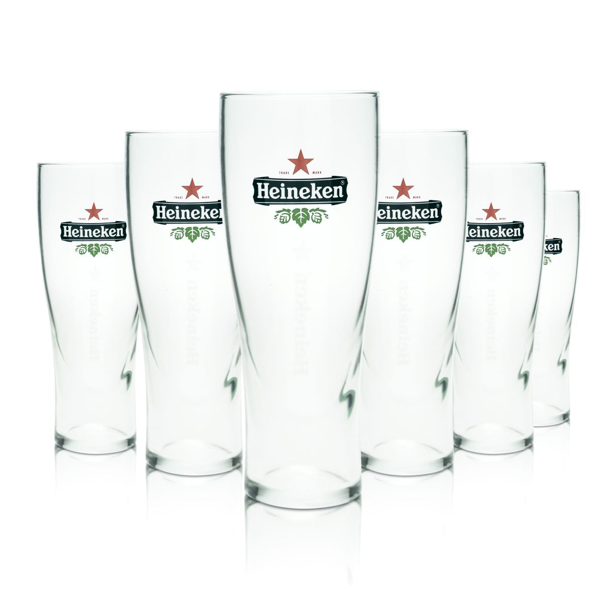 6 verres à bière Heineken 0,4 l Verres elliptiques Verres profilés Set Brasserie Gastronomie