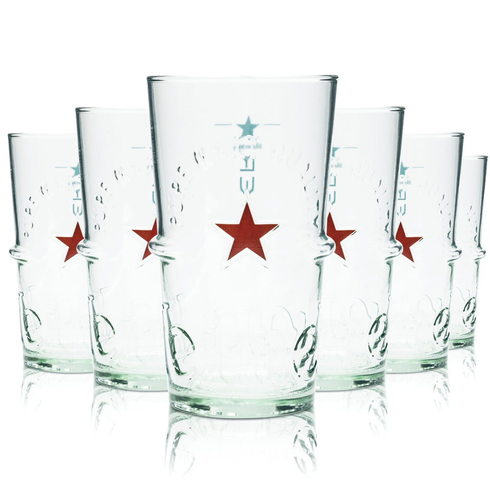 6 verres Heineken 0,5 l, verres à contour argentés, bière, gastronomie, chêne, Beer Cup NL